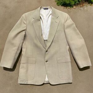 Cricketeer Goldsmith's Vintage Wool Two Button Sports Blazer Tan Mens Size 40R/M